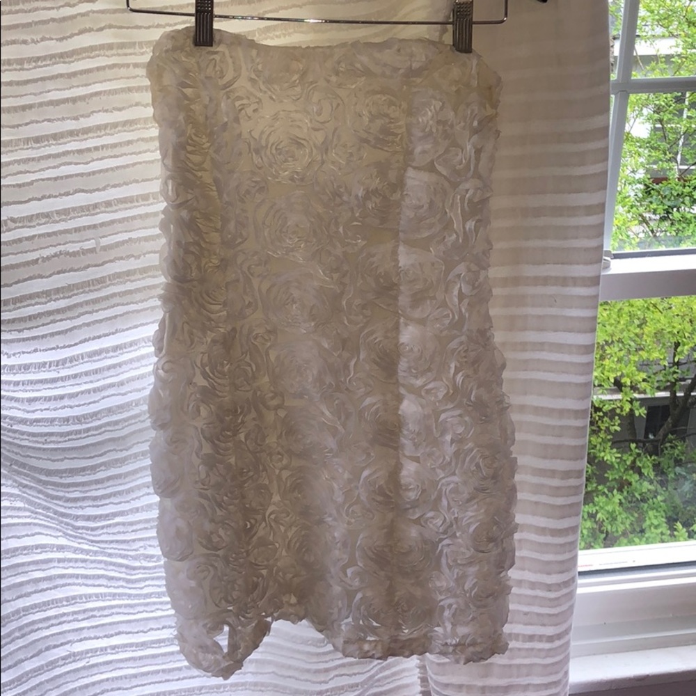 Beautiful rose textured strapless dress